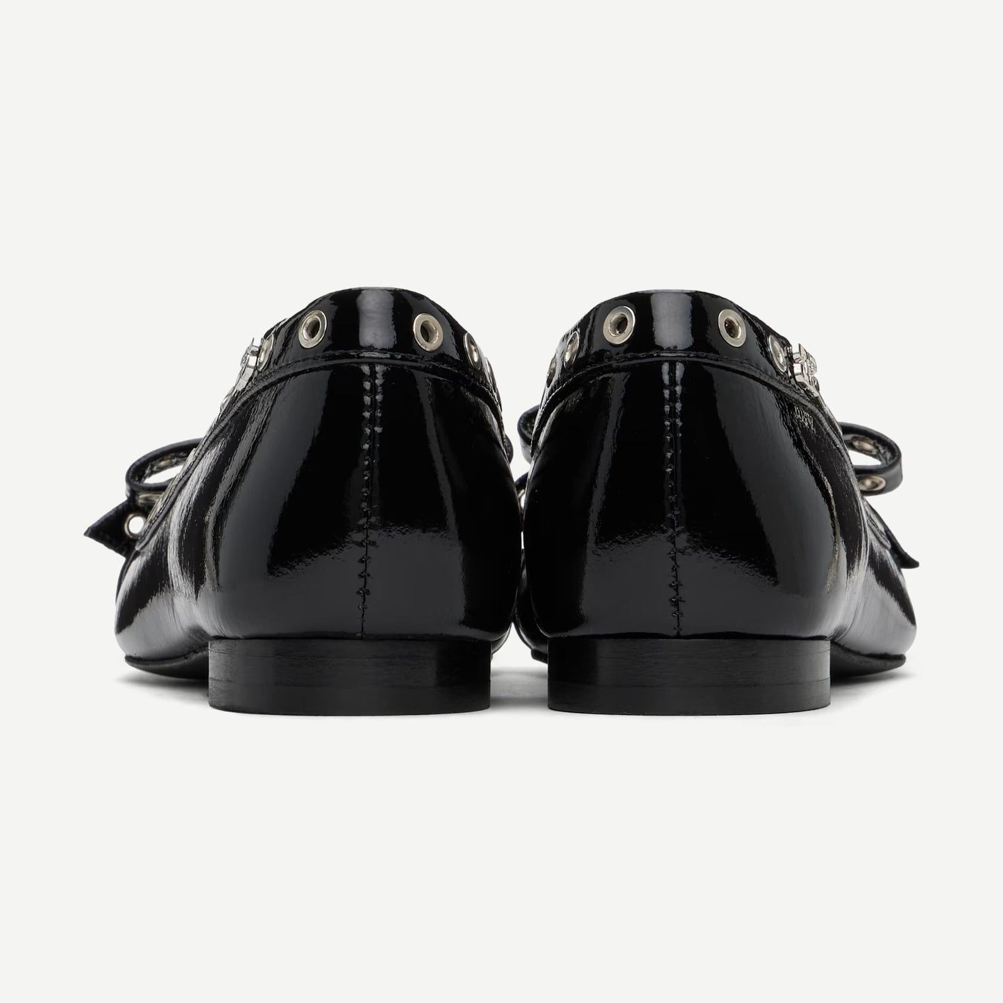Eyelets Bow Ballerina Naplack - Black - Galvanic.co