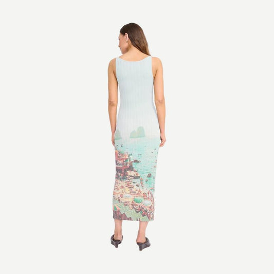 Staud Bryn Dress from Endless Summer collection, featuring lightweight fabric, sleeveless design, and a flowing silhouette.