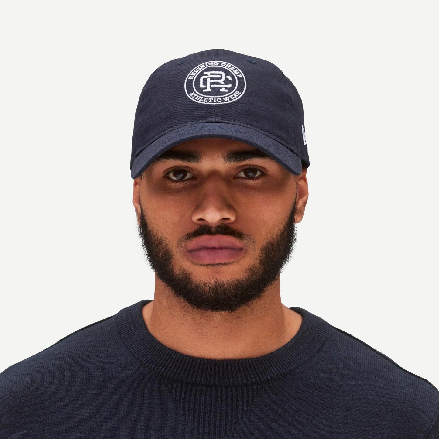 New Era Woven 9Twenty Crest Logo Cap - Navy/White - Galvanic.co