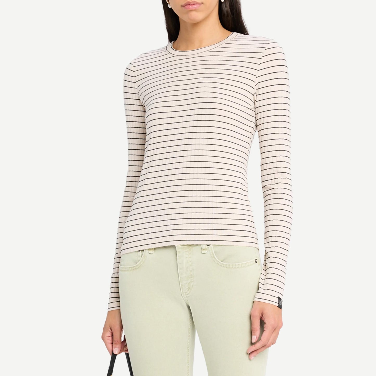 Luca Stripe Rib Longsleeve - Ivory Multi - Galvanic.co