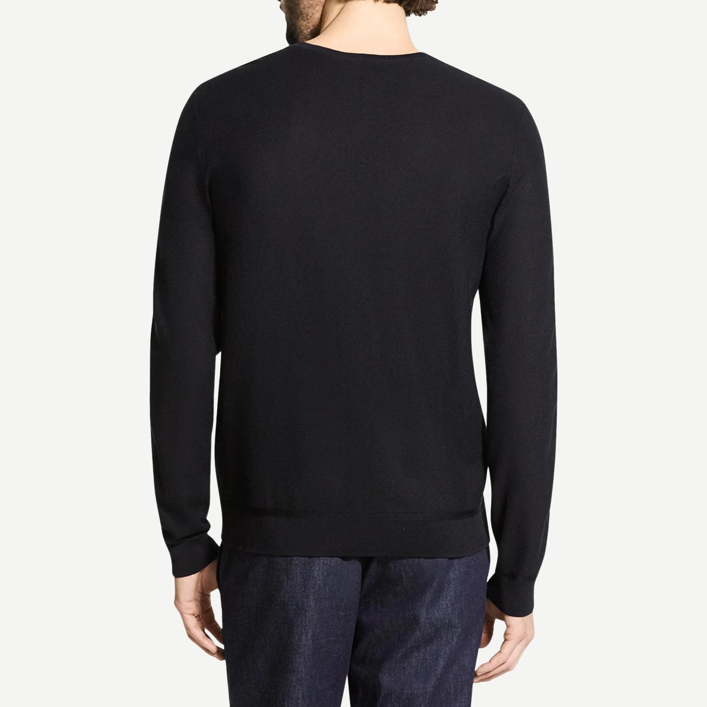 Silk-Cotton Crewneck Sweatshirt - Black - Galvanic.co
