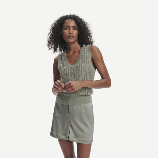 Ferns Open Knit Tank - Shadow - Galvanic.co