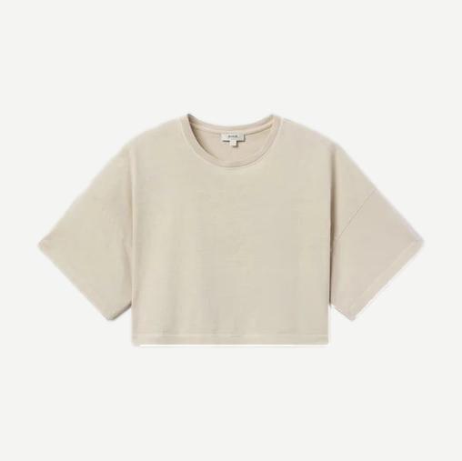 Arli Oversized Cropped Tee - Brown Rice - Galvanic.co