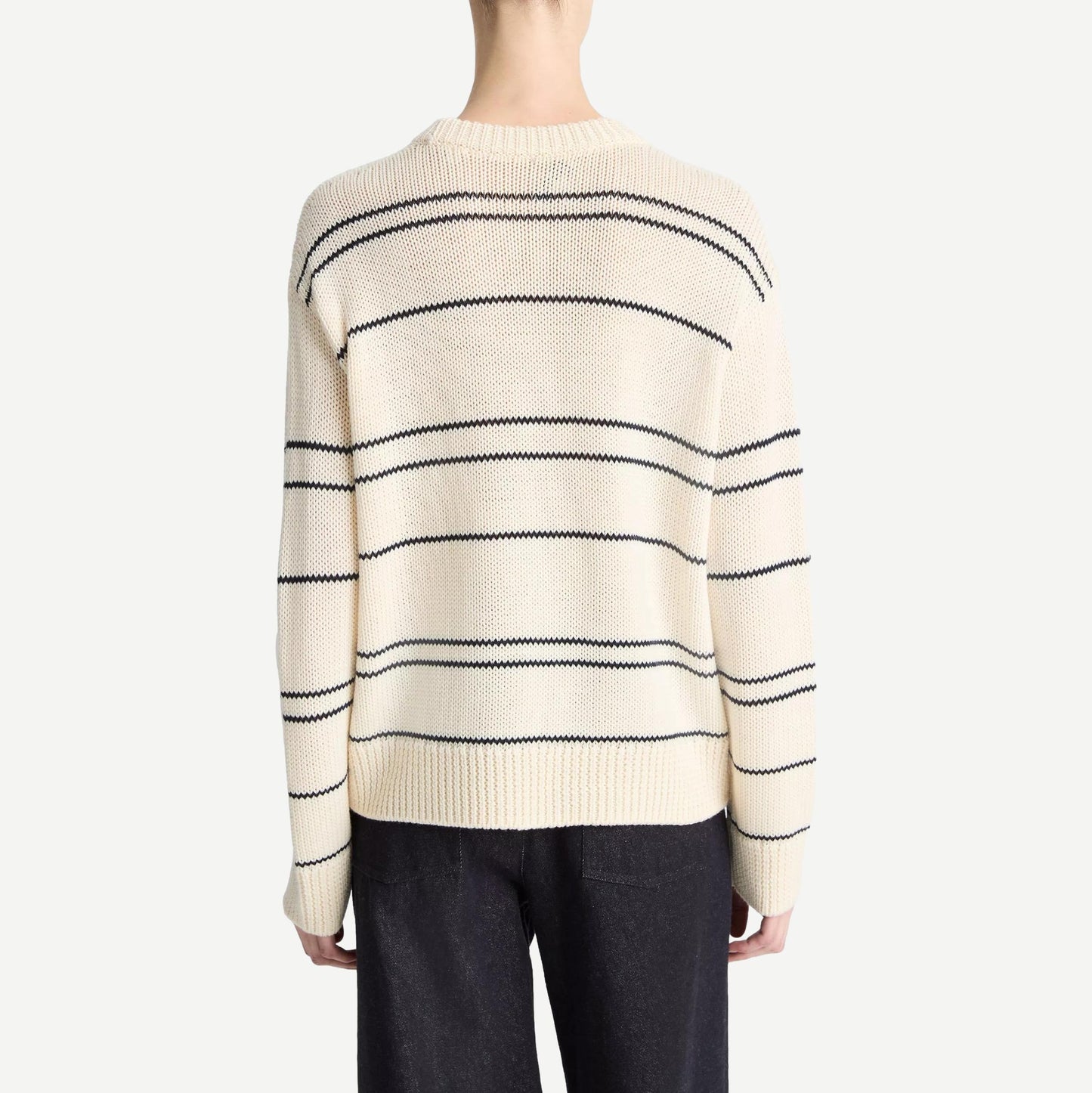 Variegated Stripe Crew - Oat Shell/Navy - Galvanic.co