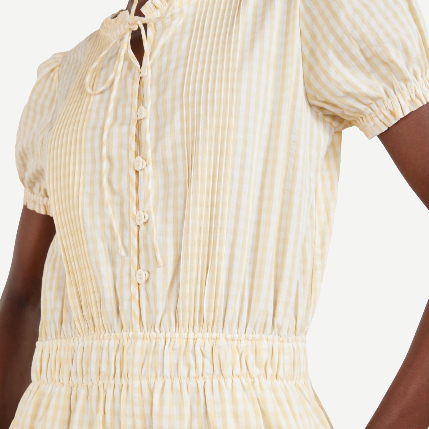Roma Playsuit - Butter Textured Gingham - Galvanic.co