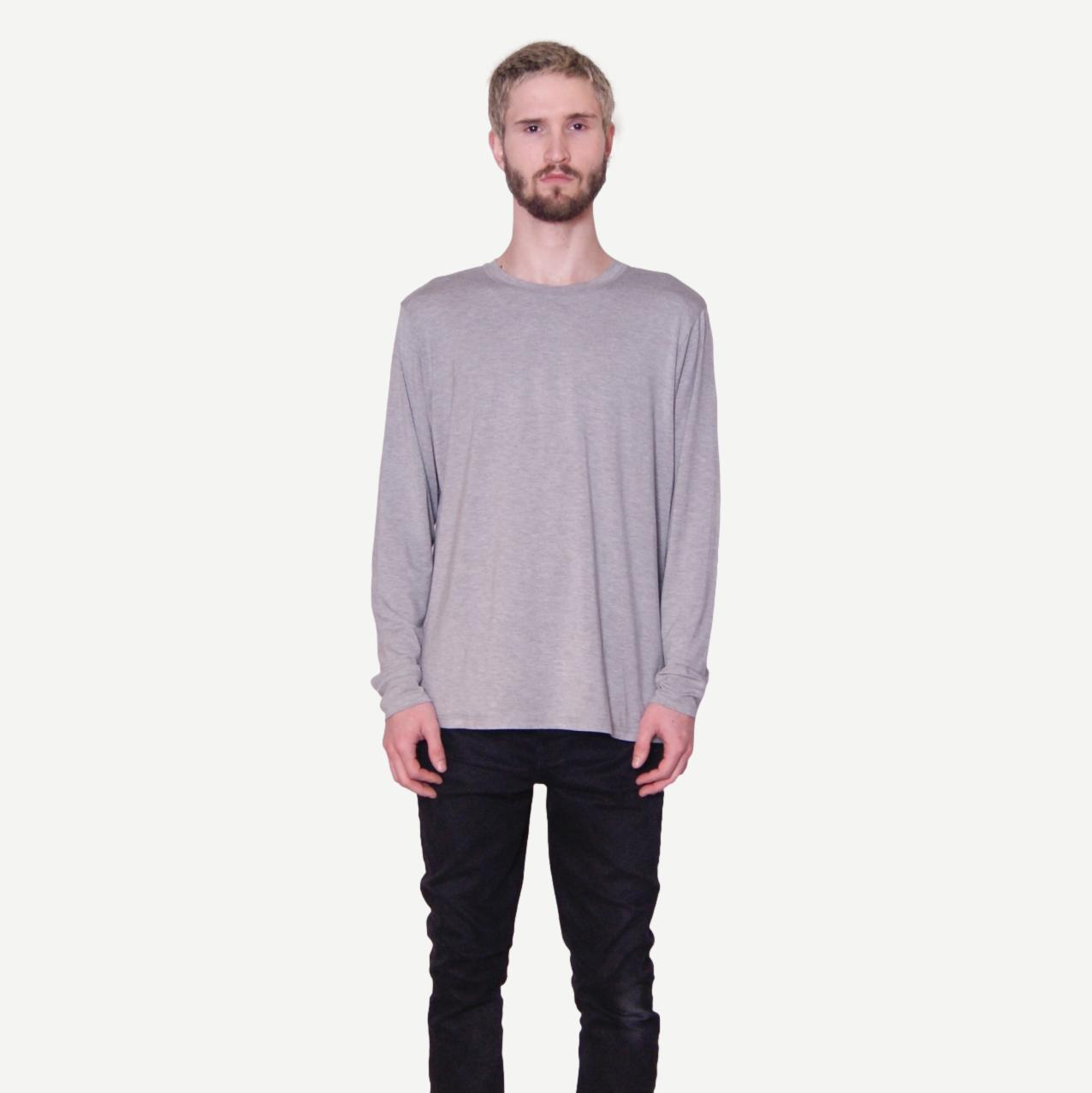 Core Dual Blend Long Sleeve Tee in Heather Grey - Galvanic.co