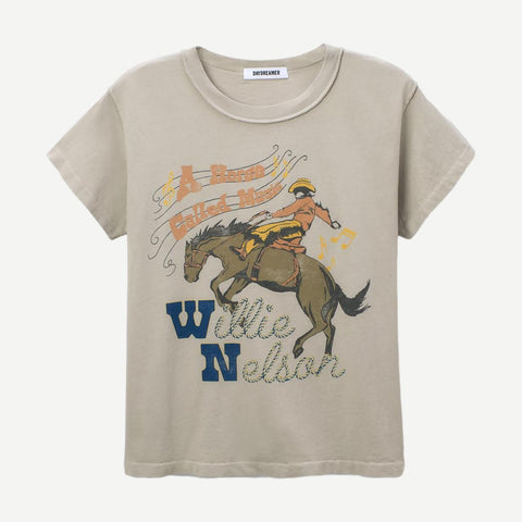 Willie Nelson Horse Called Music GF Tee - Desert Sage - Galvanic.co