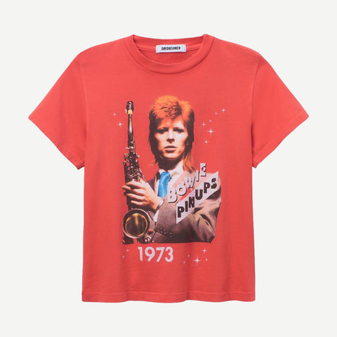 David Bowie 1973 Pinups Vintage Tee - Radiant Watermelon - Galvanic.co