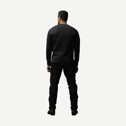 Waffle Knit Thermal Henley - Faded Black