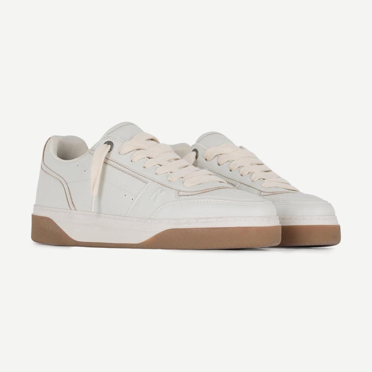 Initial Leather Sneaker - Vintage White/Gum - Galvanic.co