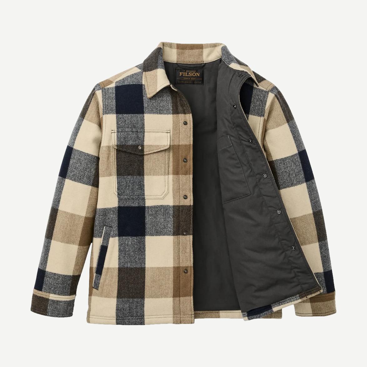 Spokane Insulated Jac Shirt - Cream/Navy
