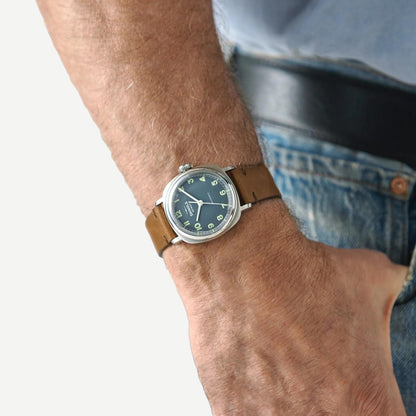 Mechanic 3H 39mm British Tan - Steel Blue - Galvanic.co