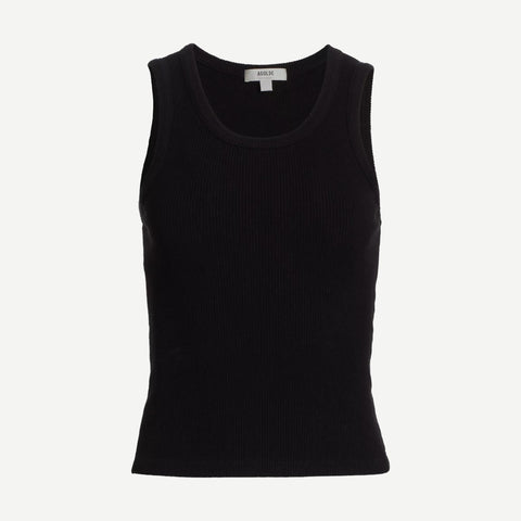 Cropped Poppy Tank - Black