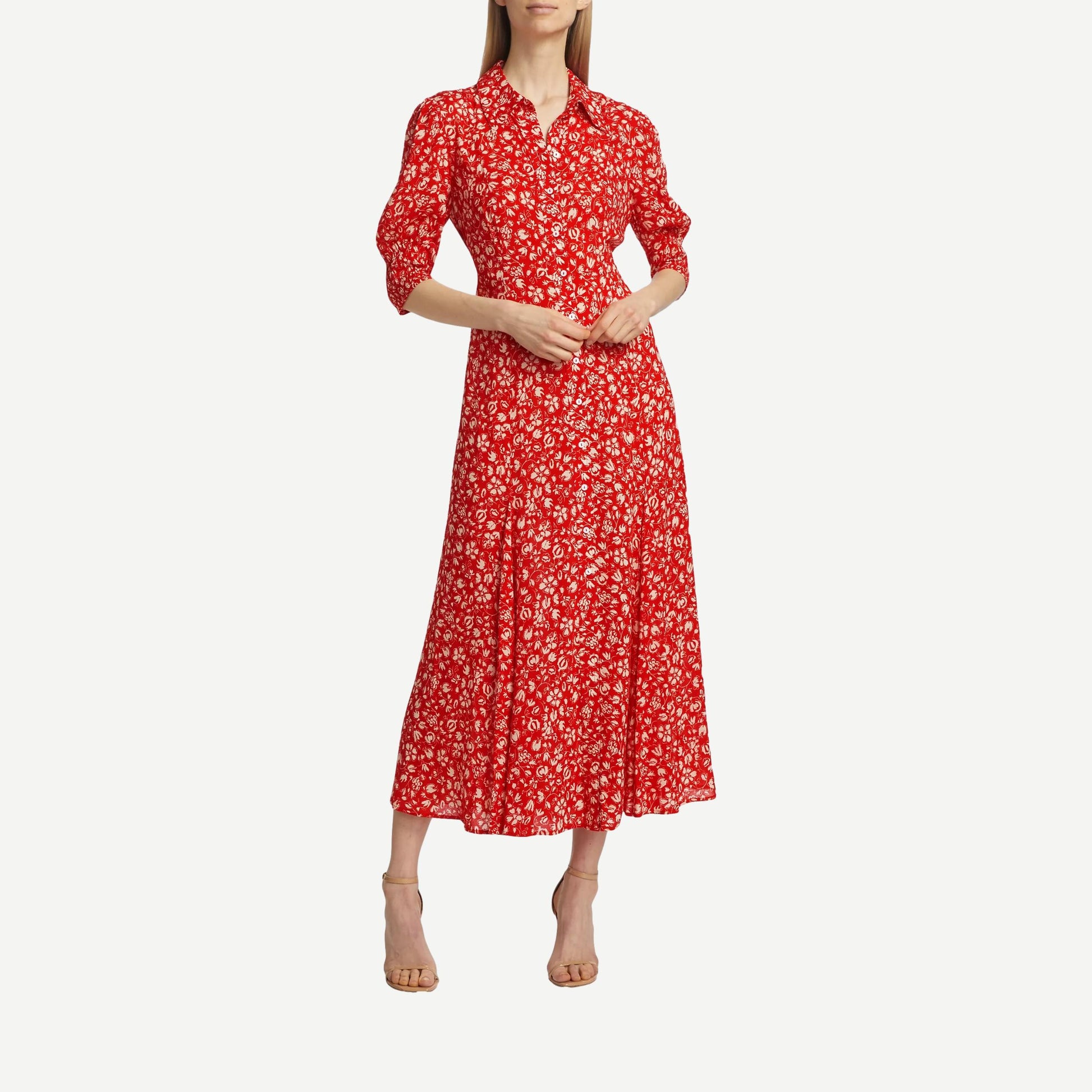 Bloom Dress - Amelie Floral Red - Galvanic.co