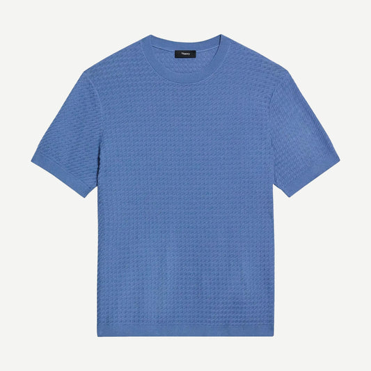 Bering Damian SS Top by Theory, stylish men's T-shirt in a versatile design, shown in a close-up view.