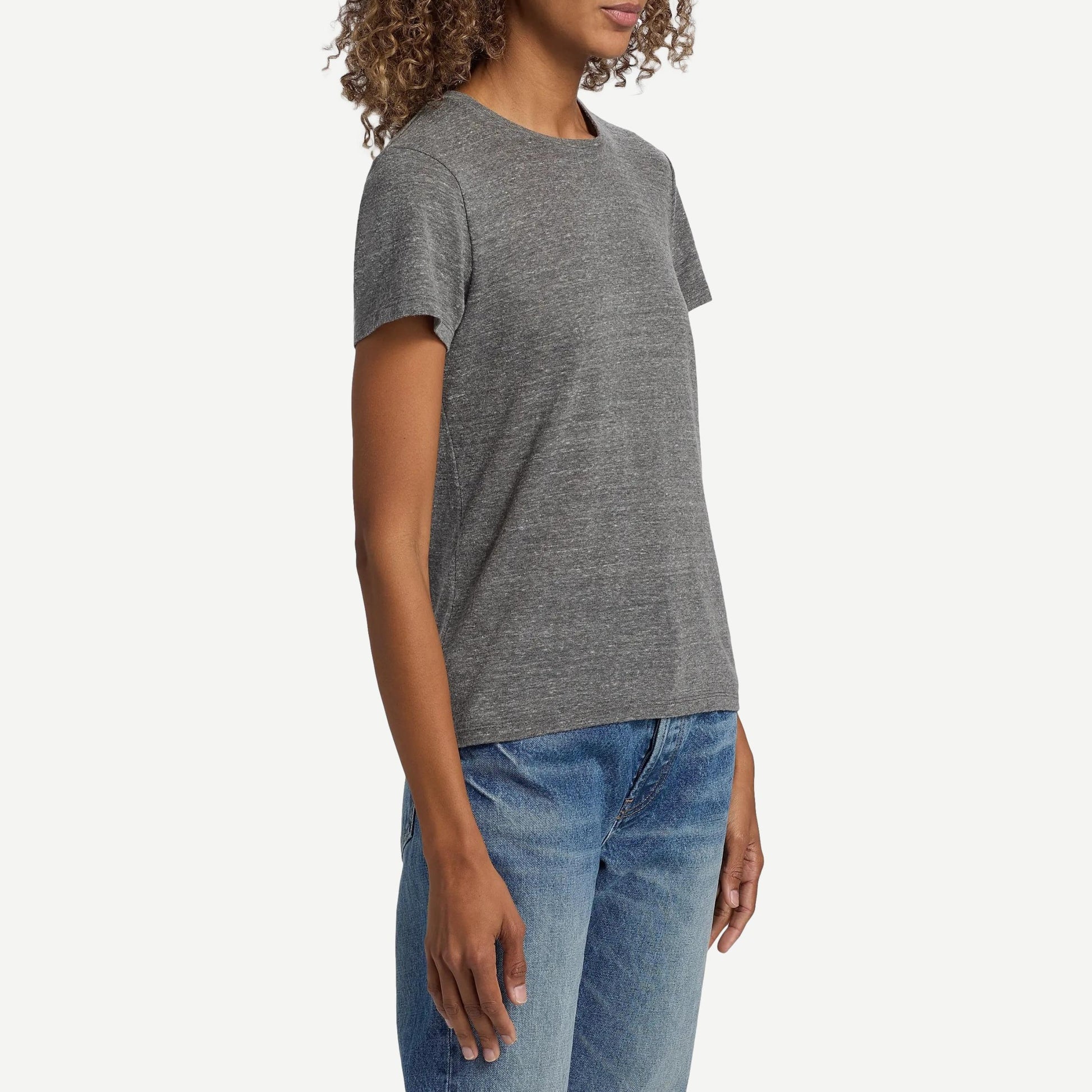 Lana Crewneck Tee - Heather Grey - Galvanic.co