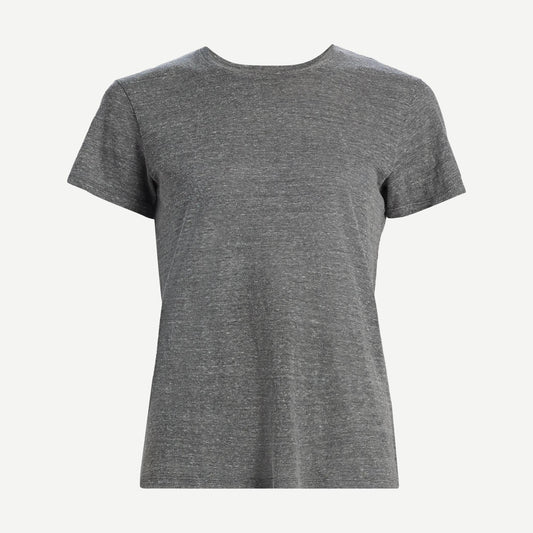 Nili Lotan Lana Heather Grey crewneck T-shirt with soft fabric and classic fit, displayed on a plain background.