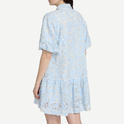 Crissy Cotton Lace Mini Dress - Celeste Mutli