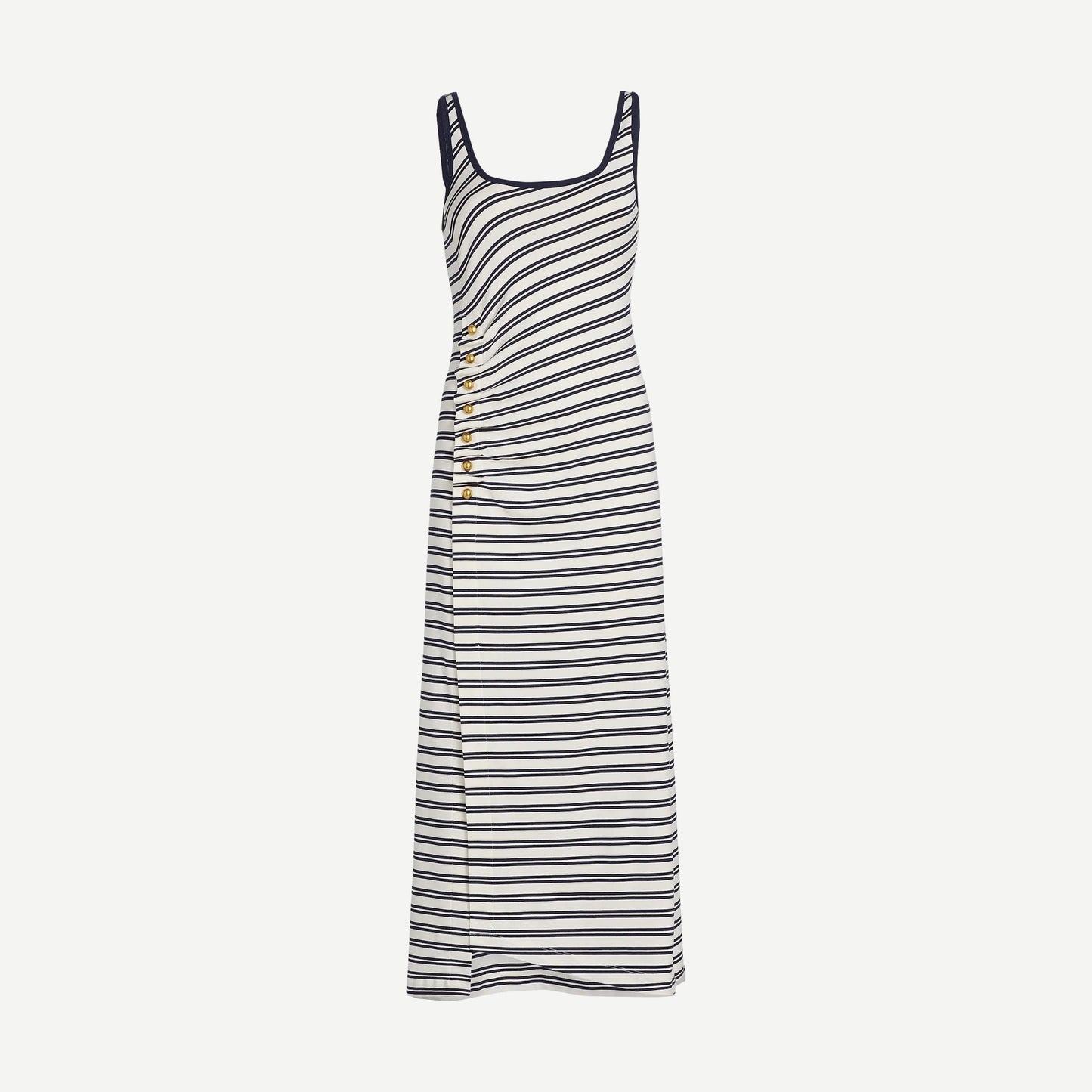 Becker Cotton Jersey Midi Dress- Midnight Stripe
