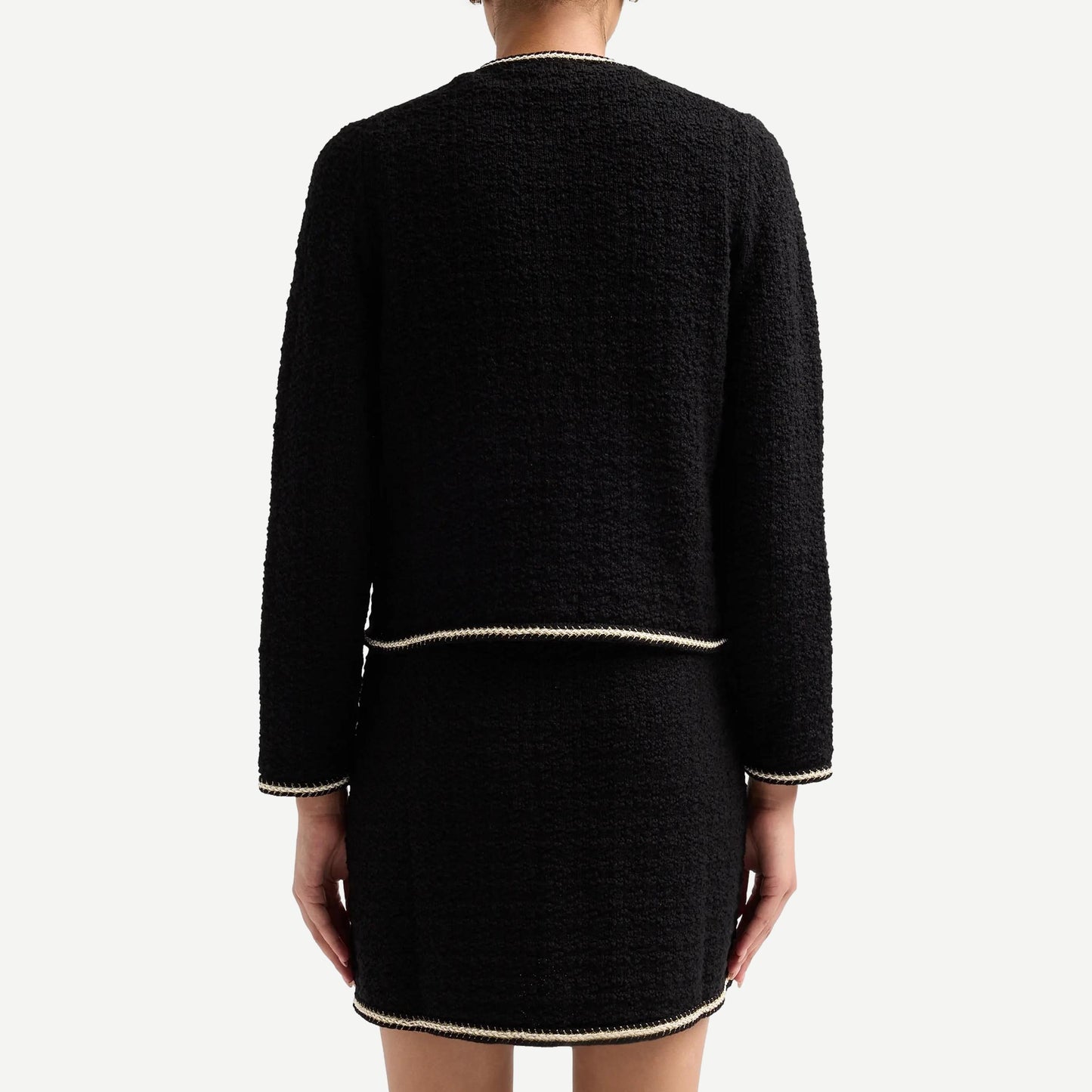 Anouk Button Front Jacket - Black Ivory