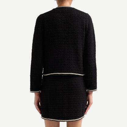Anouk Button Front Jacket - Black Ivory