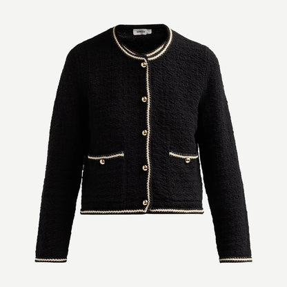 Anouk Button Front Jacket - Black Ivory