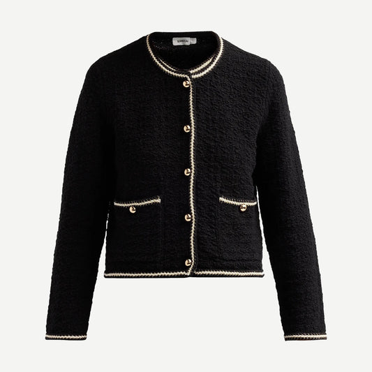 Anouk Button Front Jacket - Black Ivory