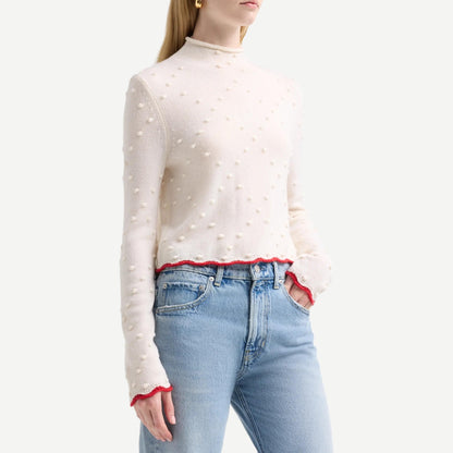 Guest in Residence Popcorn Top sweater in Snow, featuring a textured knit design