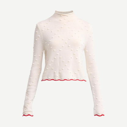 Guest in Residence Popcorn Top in Snow, cozy textured knit sweater with a classic silhouette