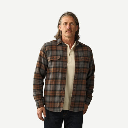 Vintage Flannel Workshirt - Brown/Charcoal Plaid
