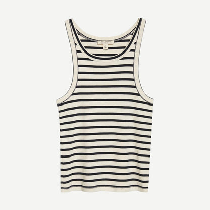 Jennifer Rib Tank - Ecru/Black Stripe - Galvanic.co