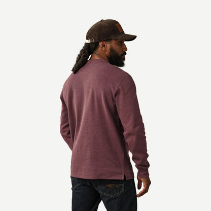 Waffle Knit Thermal Crewneck - Dark Port Heather