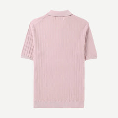 Naples Polo Vertical Knit - Pink - Galvanic.co