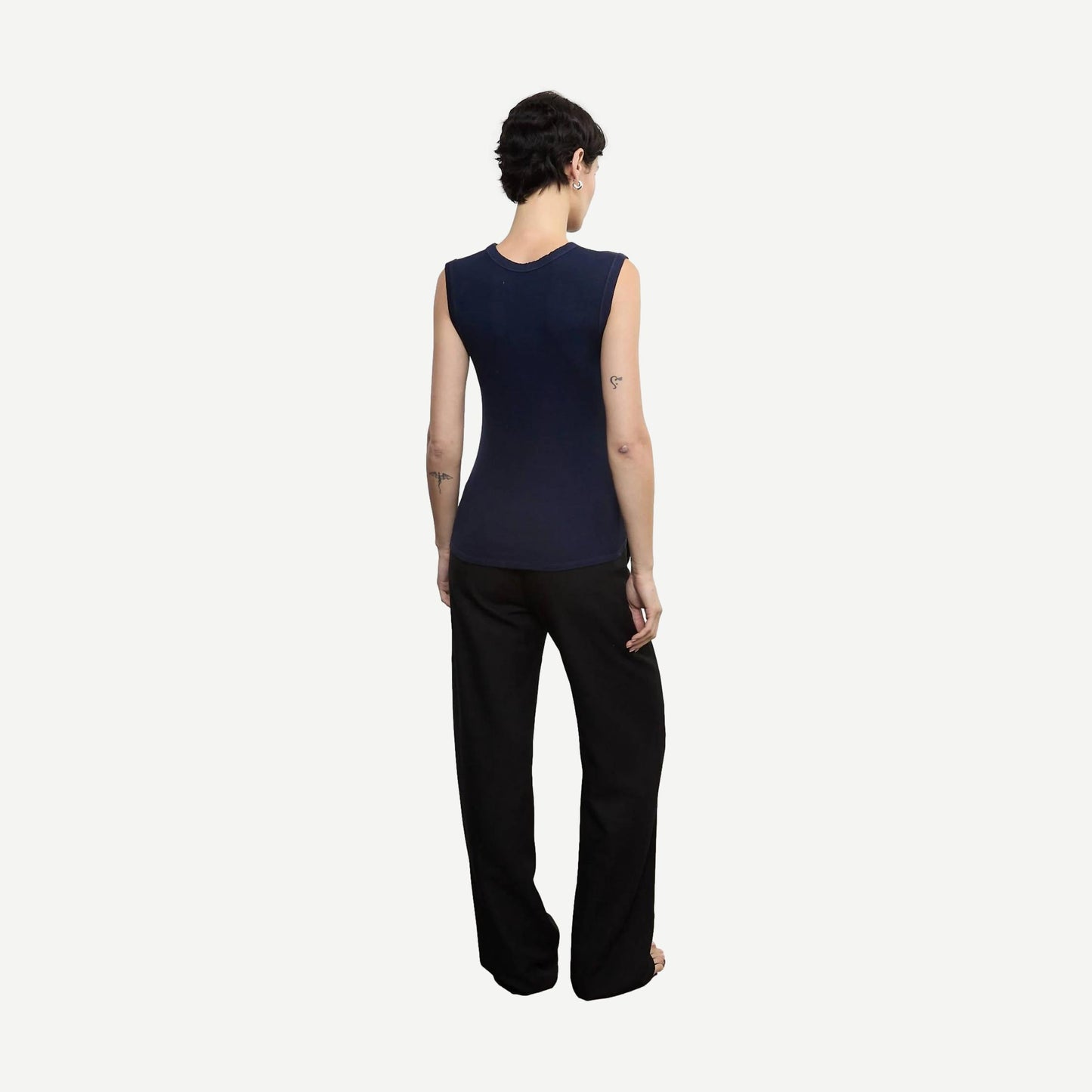 Silk Knit Sleeveless Crew - Indigo - Galvanic.co