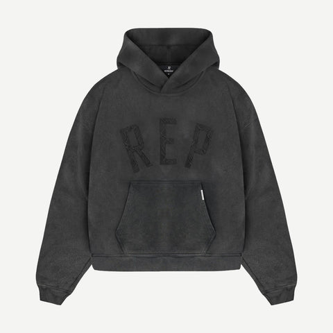 Rep Applique Hoodie - VIntage Black - Galvanic.co