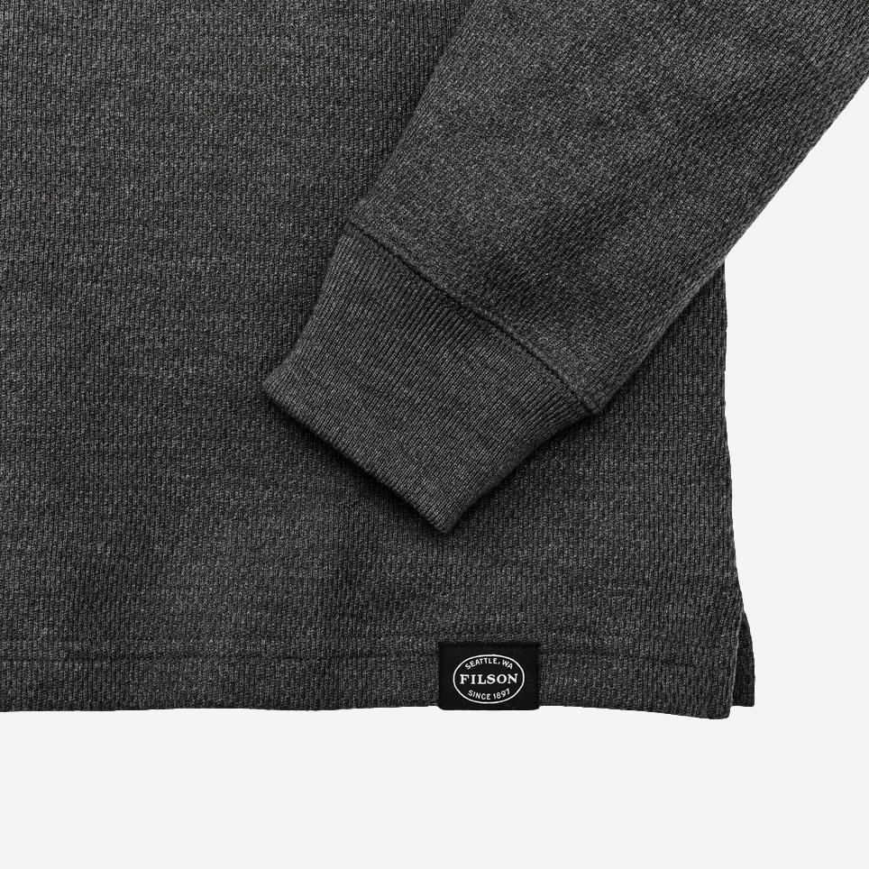 Waffle Knit Thermal Crewneck - Charcoal