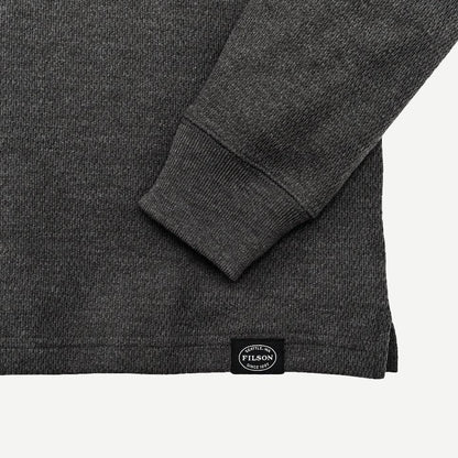Waffle Knit Thermal Crewneck - Charcoal