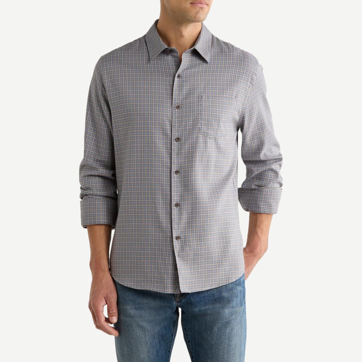 Genesse Plaid L/S Button Up - Steel Blue - Galvanic.co