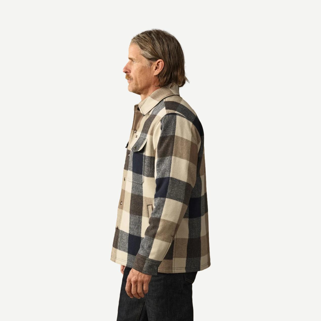 Spokane Insulated Jac Shirt - Cream/Navy