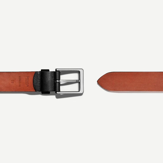 1 1/2 Inch Lightning Bolt Keeper Belt Natural Grain - Black - Galvanic.co