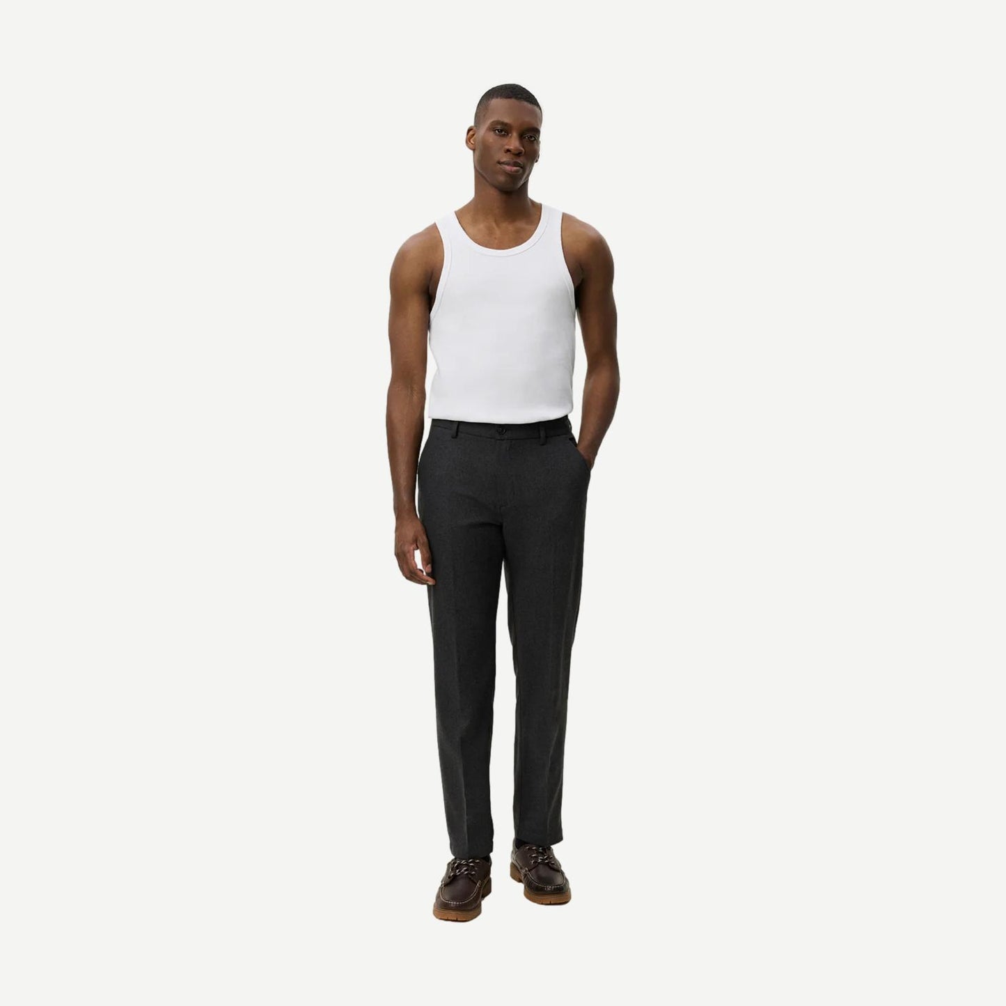 Como Reg Wool Suite Pants - Asphalt - Galvanic.co