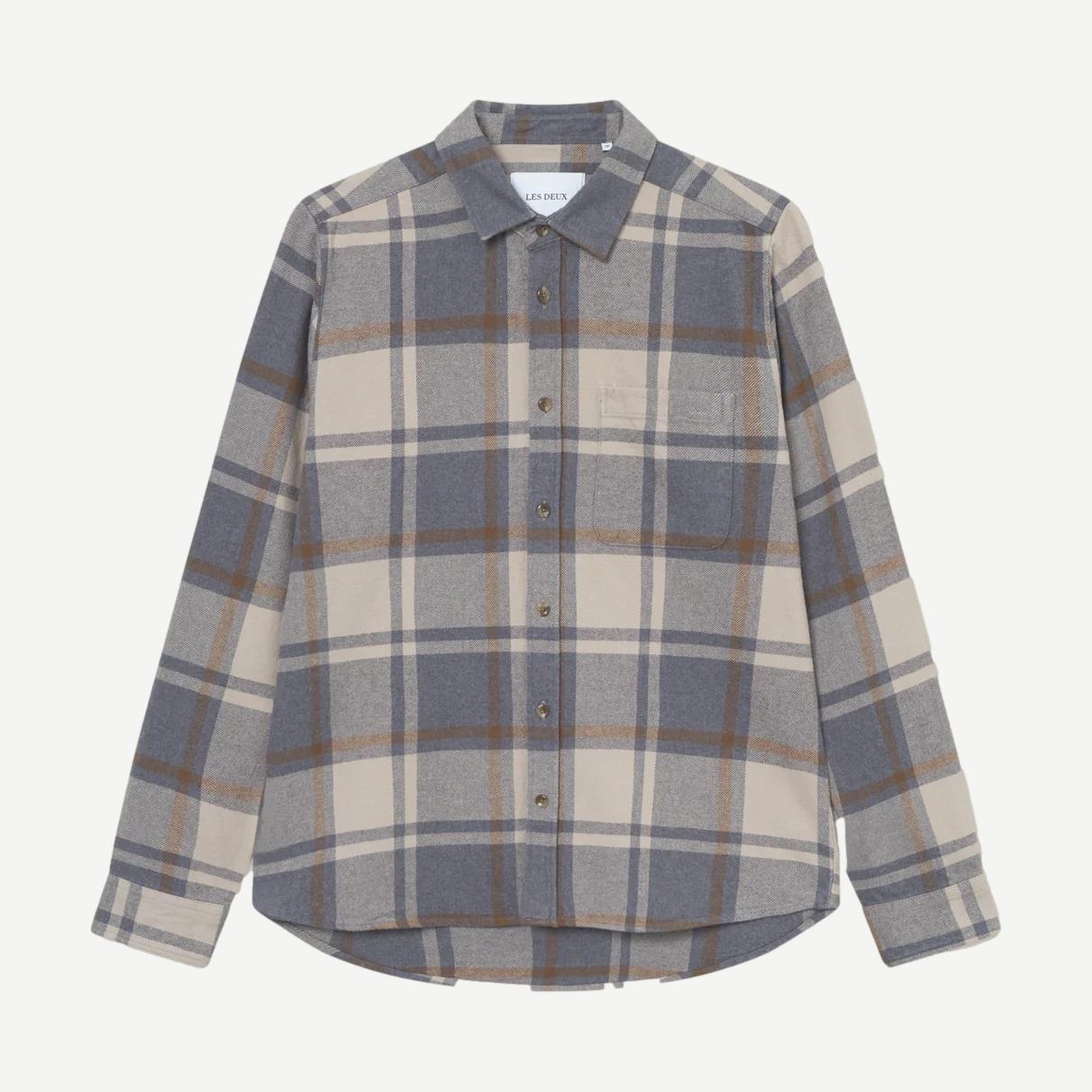 Jeremy Check Flannel Shirt - Grey Melange - Galvanic.co