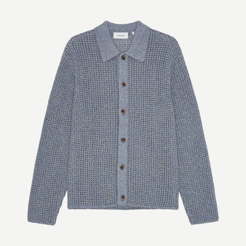 Gerald LS Knitted Shirt - Dark Denim Blue - Galvanic.co