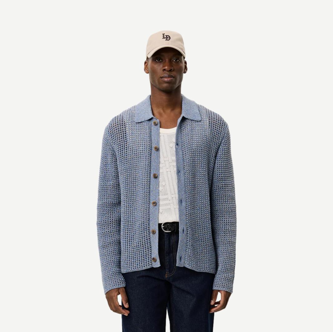 Gerald LS Knitted Shirt - Dark Denim Blue - Galvanic.co