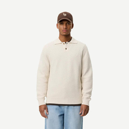 Billy Knitted LS Polo - Light Ivory - Galvanic.co