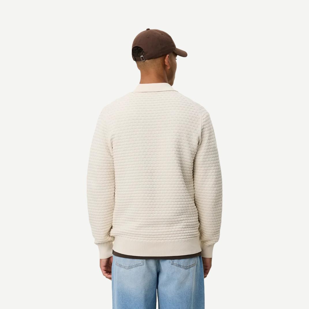 Billy Knitted LS Polo - Light Ivory - Galvanic.co