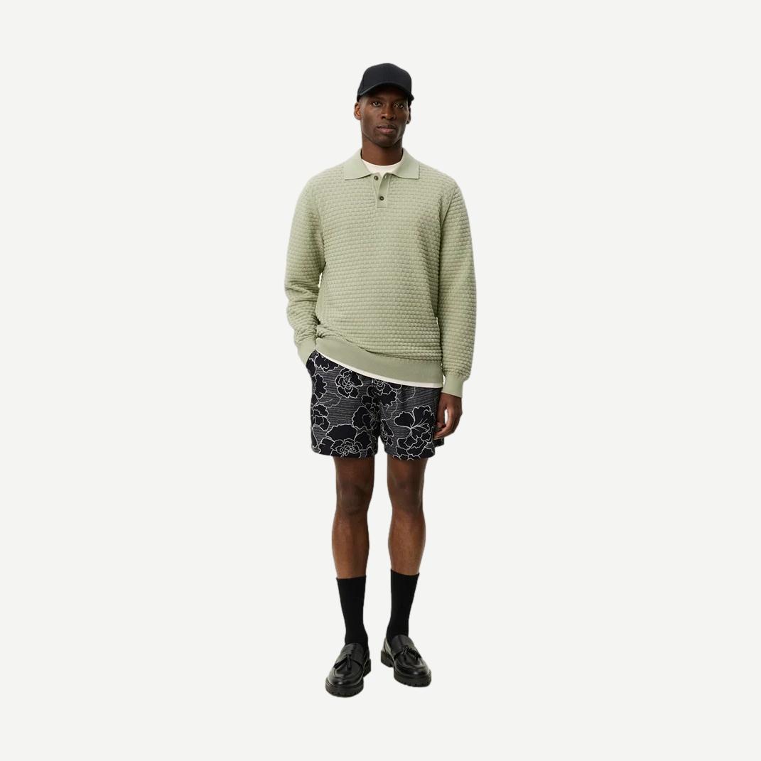 Billy Knitted LS Polo - Tea Green - Galvanic.co