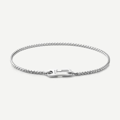 Annex Venetian Chain Bracelet, Sterling Silver, Polished, M - Galvanic.co