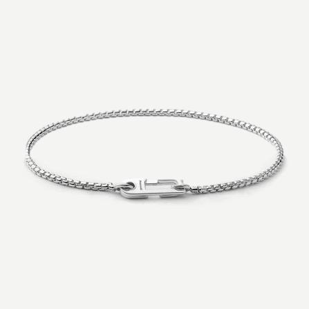 Annex Venetian Chain Bracelet, Sterling Silver, Polished, L - Galvanic.co