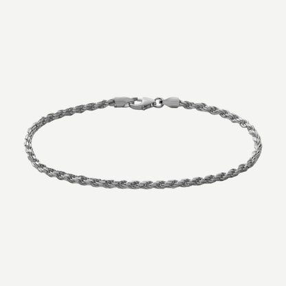 2.4mm Rope Chain Bracelet - Sterling Silver - Galvanic.co